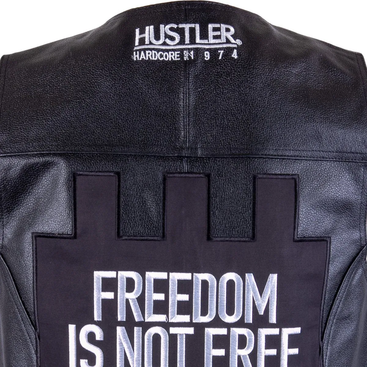 Xelement HSVT 290 Motorcycle Leather Vest For Men - Freedom is Not Free - Premium Genuine Biker Club Gilet