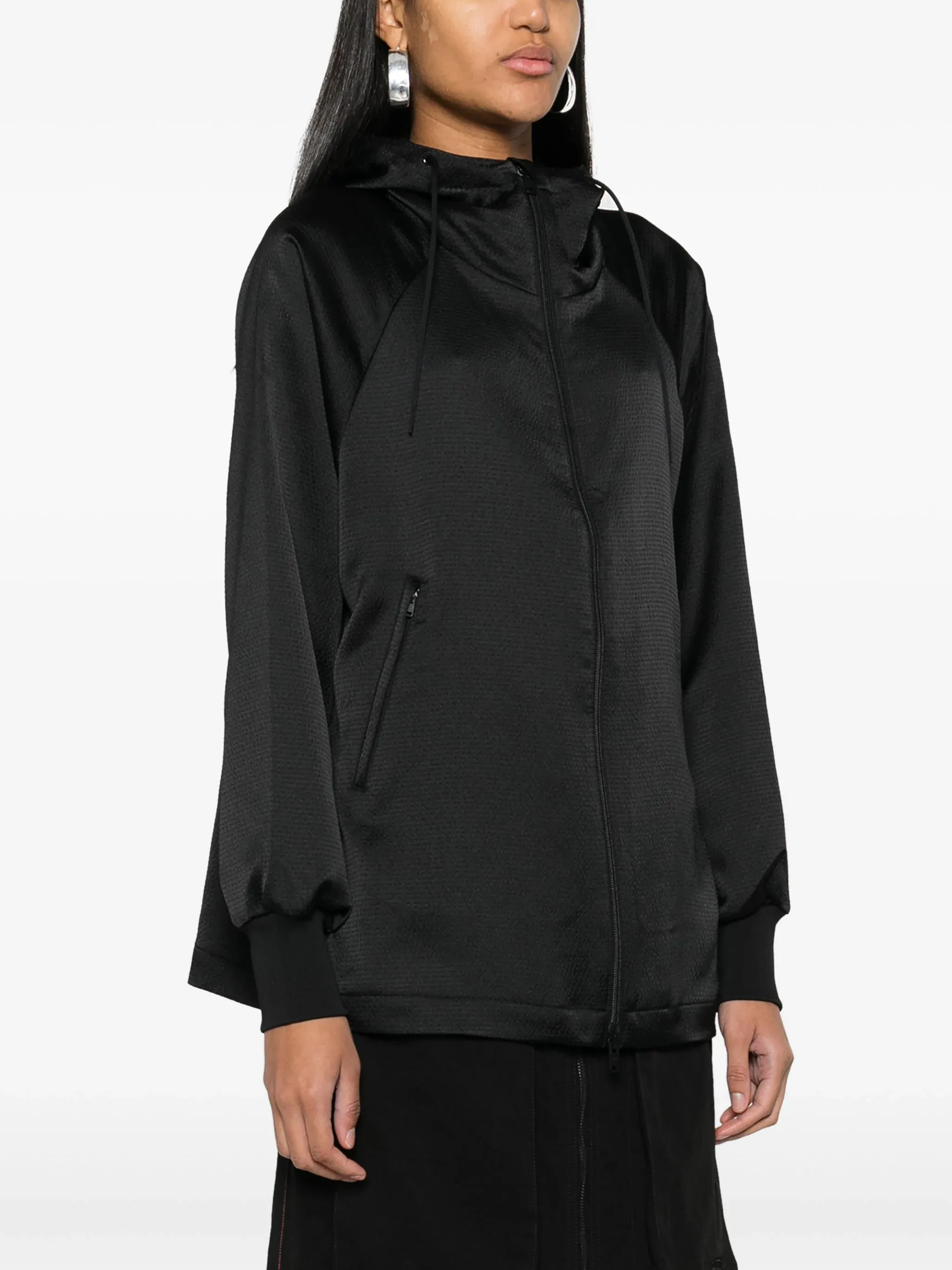 Y-3 TEXTURED ZIPPED HOODIE