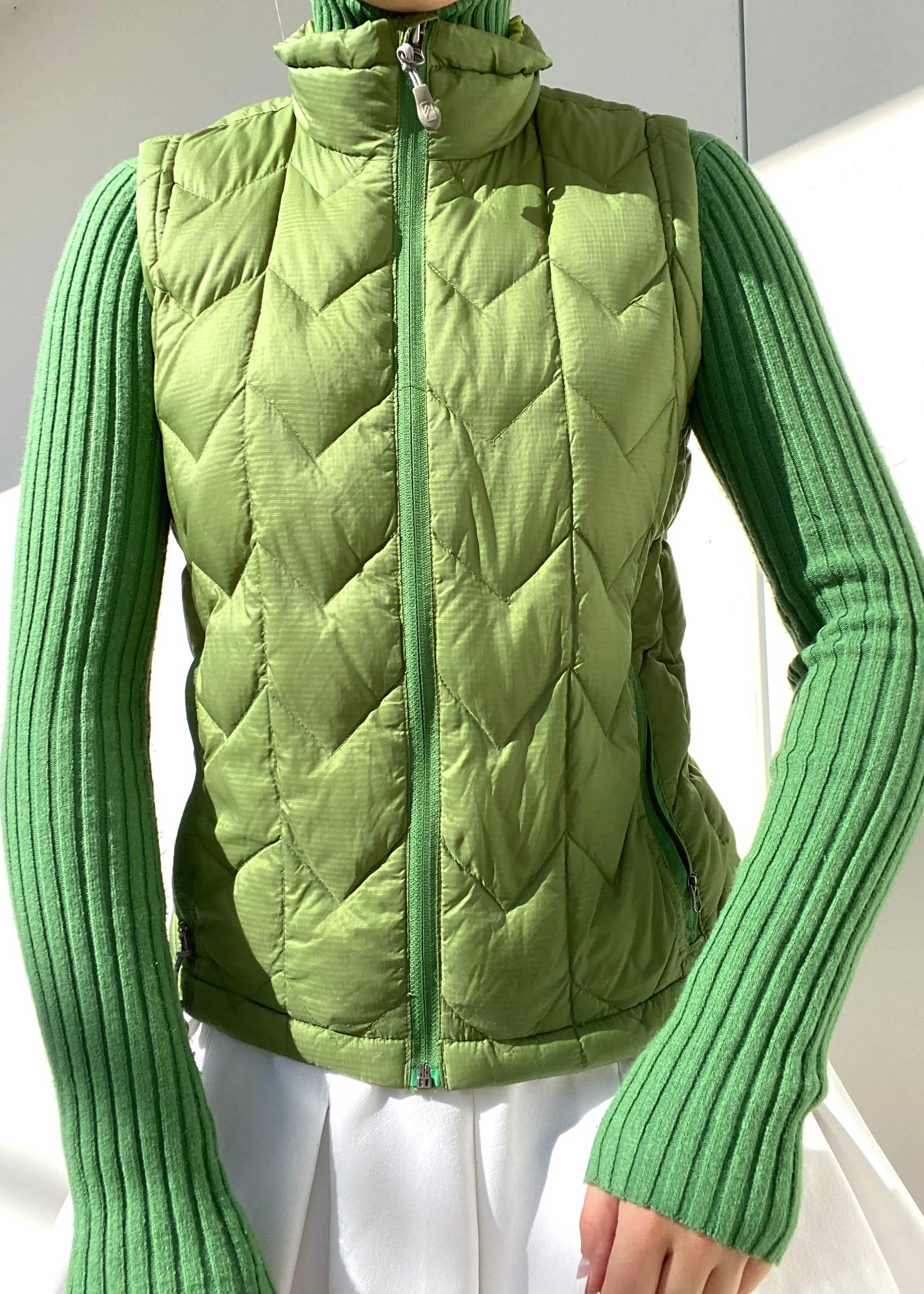 Y2k Avocado Puffer Vest (S)