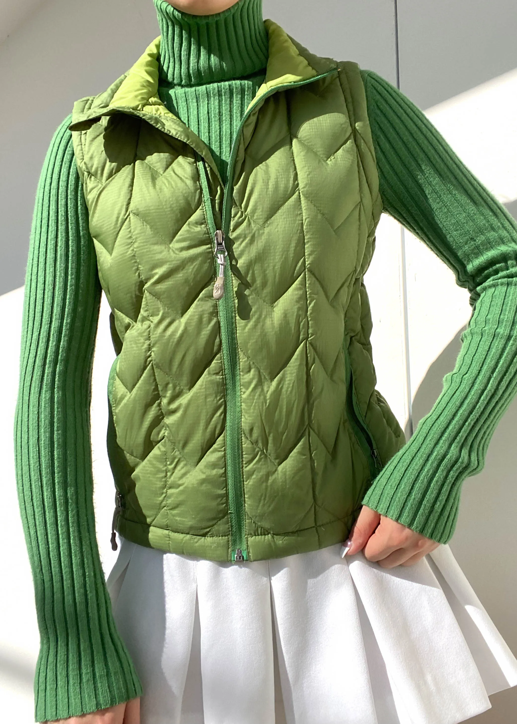 Y2k Avocado Puffer Vest (S)