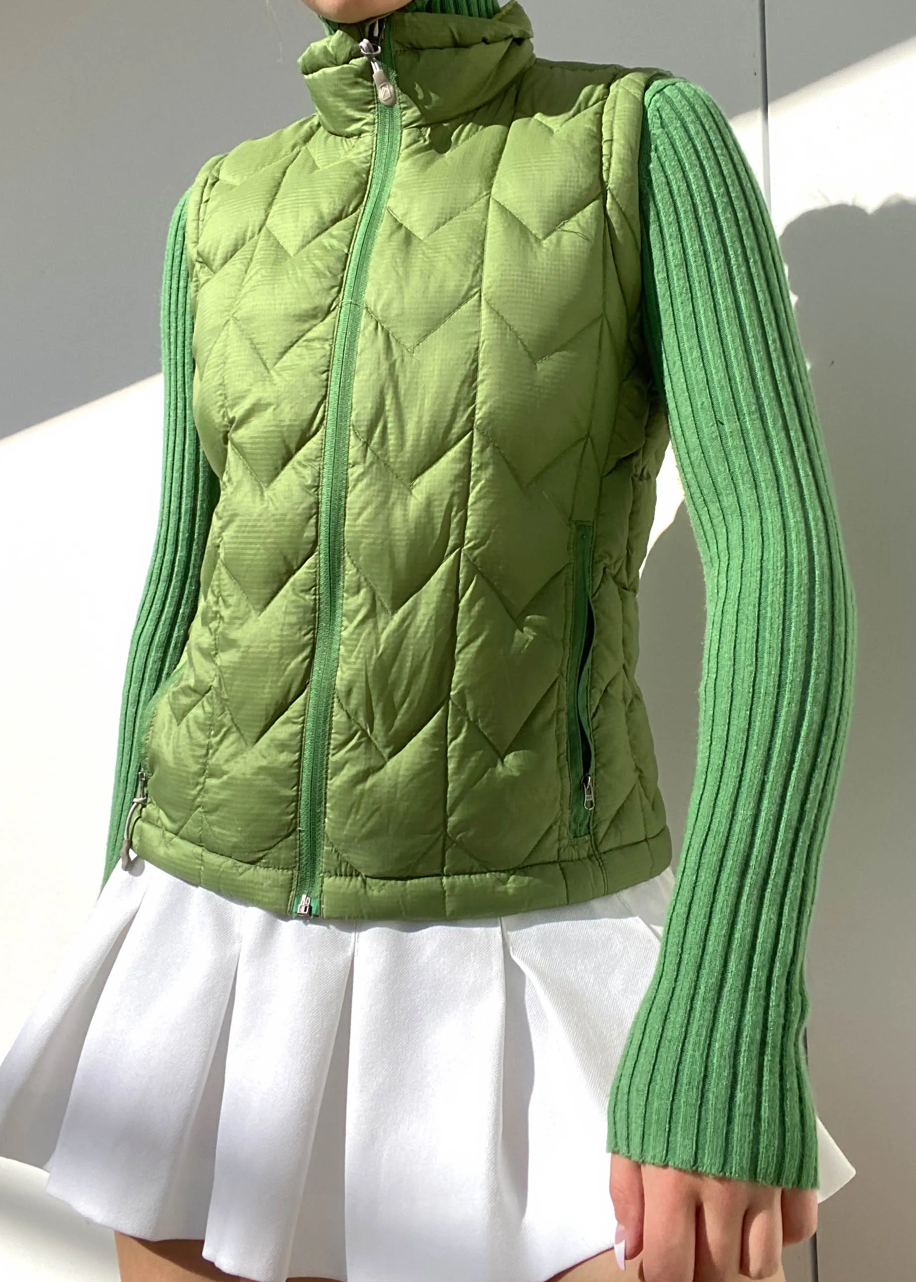 Y2k Avocado Puffer Vest (S)