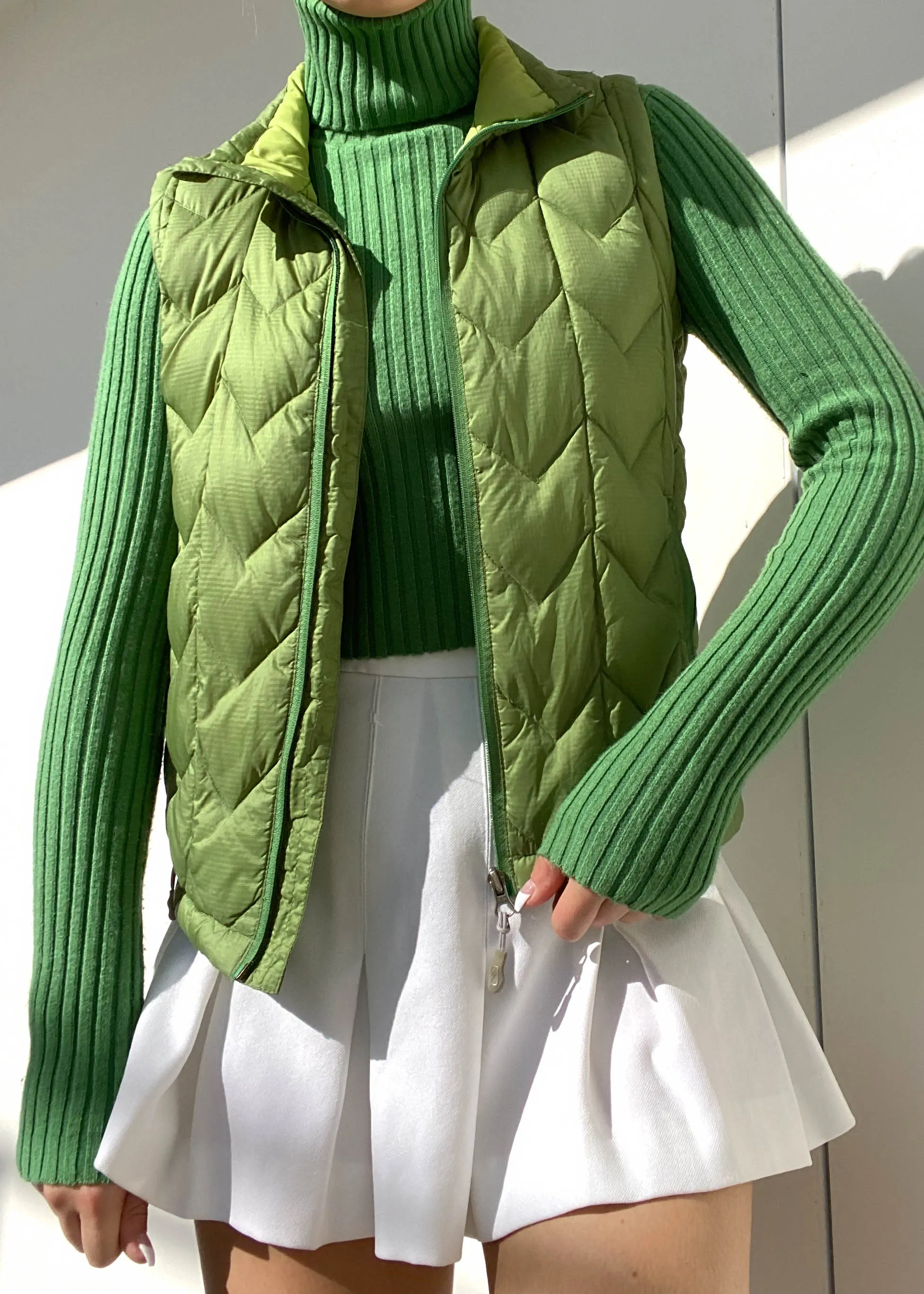 Y2k Avocado Puffer Vest (S)