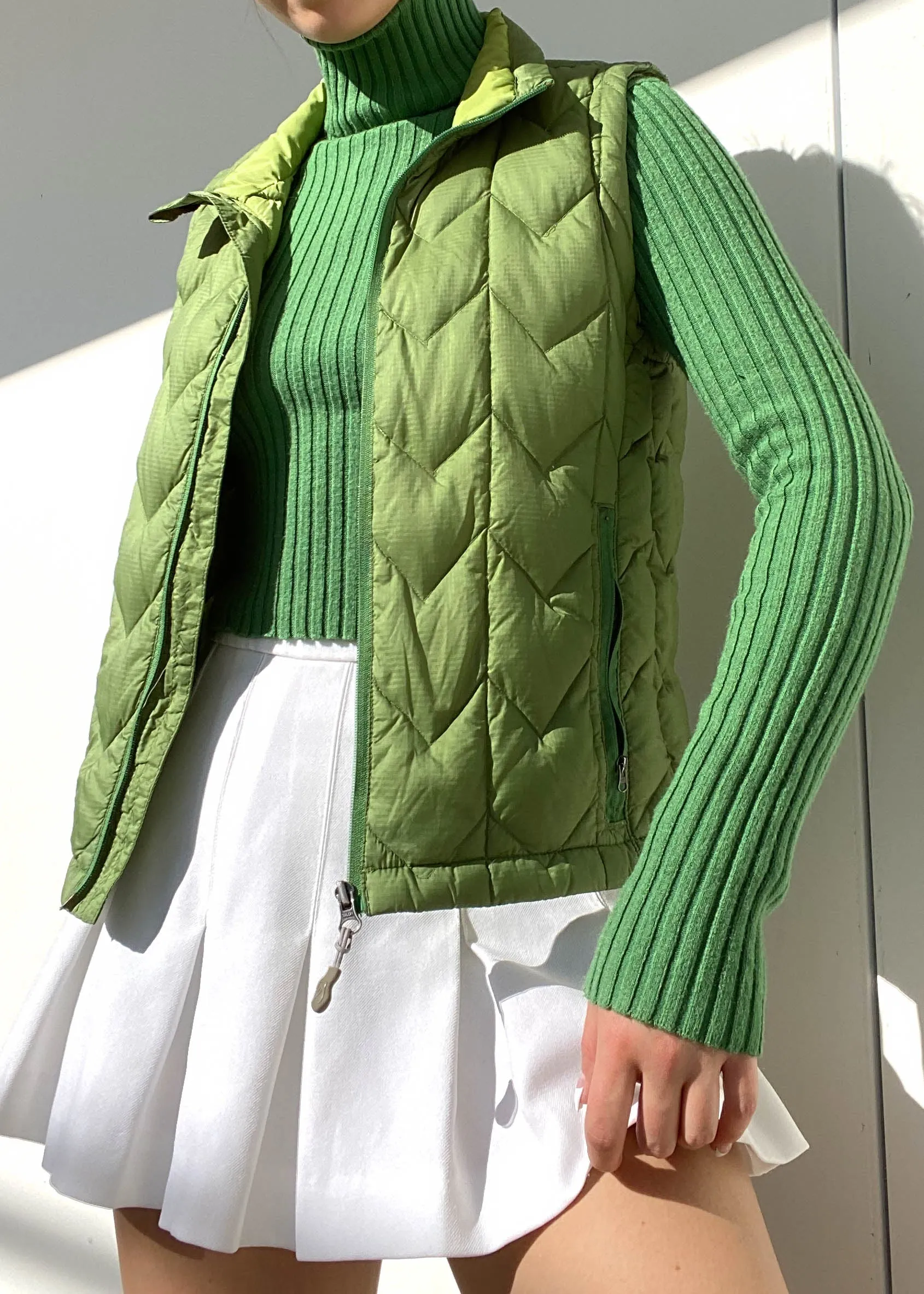 Y2k Avocado Puffer Vest (S)