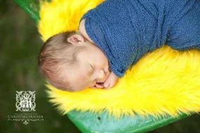 Yellow Mongolian Faux Fur Photography Prop Newborn Baby Toddler