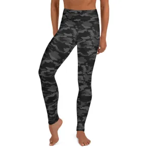 Yoga Leggings in Dark Grey Camo