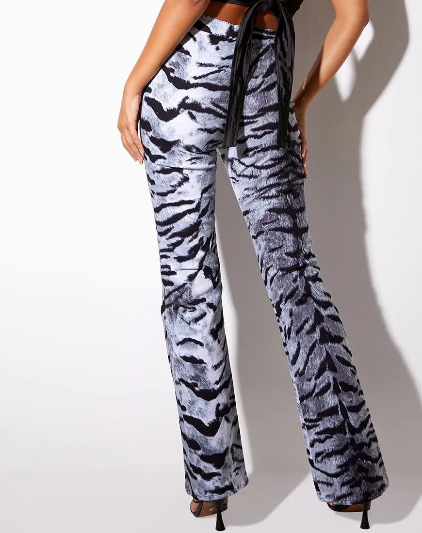 Zoven Trouser in Tiger Full Silver Placement